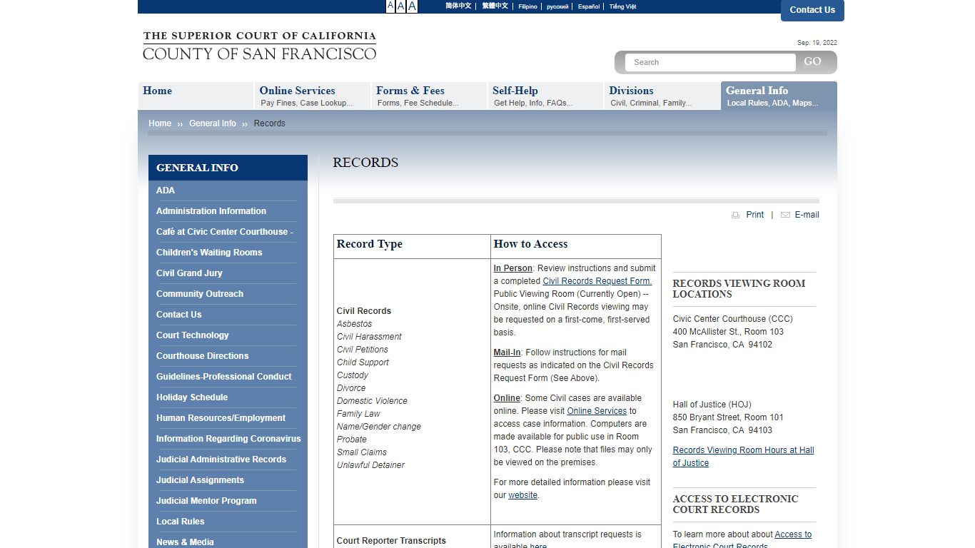 Records | Superior Court of California - County of San Francisco
